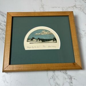 Vintage Micro Miniature "Shell" Limited Edition Etching 83/150 Frame Seascape